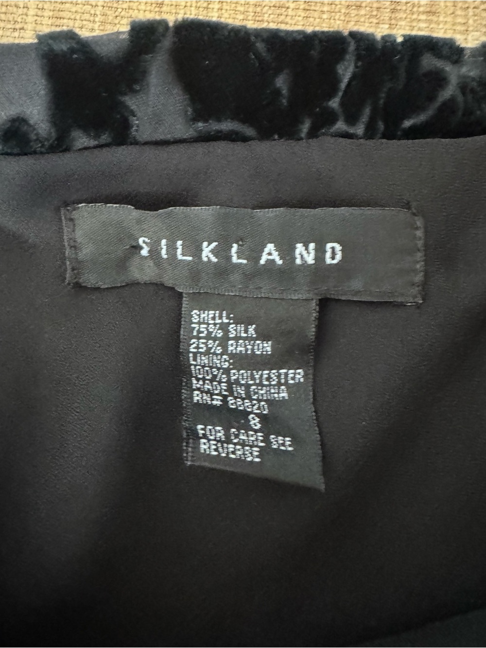Silkland Black Silk Velvet Burnout Midi Skirt - Picture 8 of 8